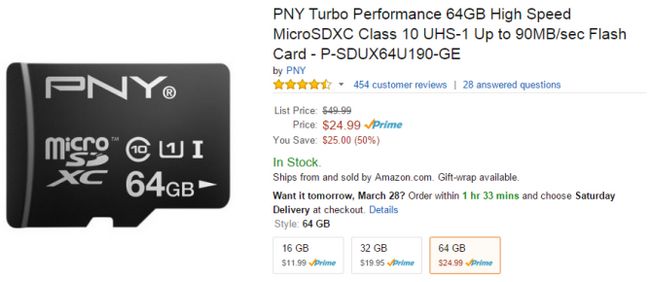 Fotografía - [Mise à jour: Il est de retour] Alertes bonnes affaires: 64 Go PNY Turbo Performance carte MicroSD en vente pour 24,99 $ sur Amazon